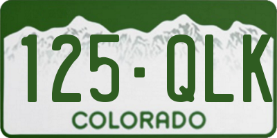 CO license plate 125QLK