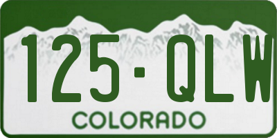 CO license plate 125QLW