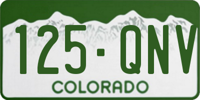 CO license plate 125QNV