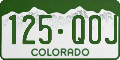 CO license plate 125QOJ