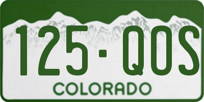 CO license plate 125QOS