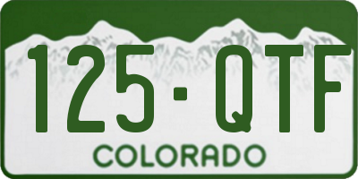 CO license plate 125QTF