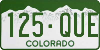 CO license plate 125QUE