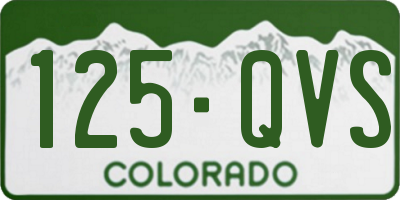 CO license plate 125QVS