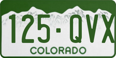 CO license plate 125QVX