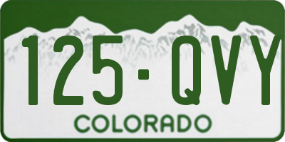 CO license plate 125QVY