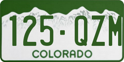 CO license plate 125QZM