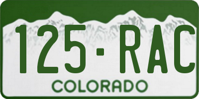 CO license plate 125RAC