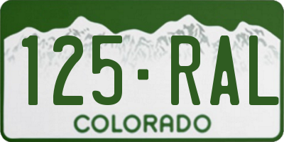 CO license plate 125RAL