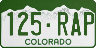 CO license plate 125RAP