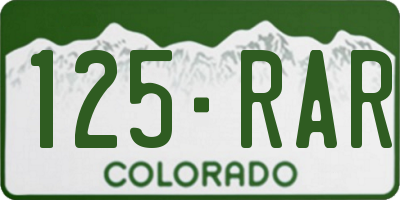 CO license plate 125RAR