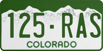 CO license plate 125RAS