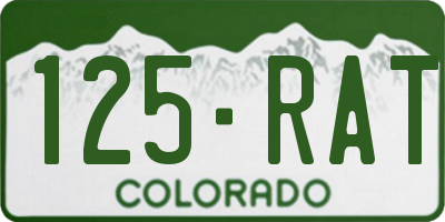 CO license plate 125RAT