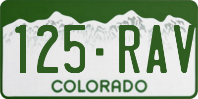 CO license plate 125RAV