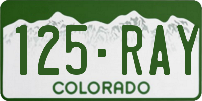 CO license plate 125RAY