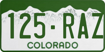 CO license plate 125RAZ