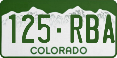 CO license plate 125RBA