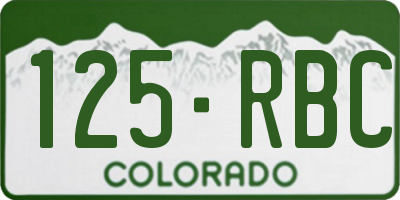 CO license plate 125RBC