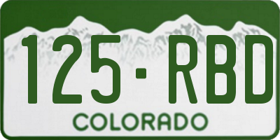 CO license plate 125RBD