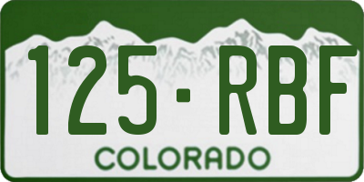 CO license plate 125RBF