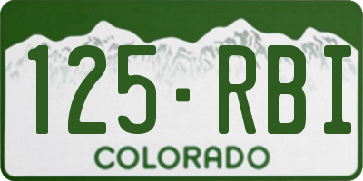 CO license plate 125RBI