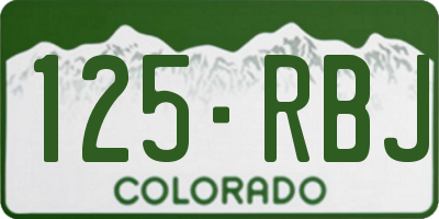 CO license plate 125RBJ