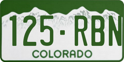 CO license plate 125RBN