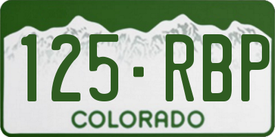 CO license plate 125RBP