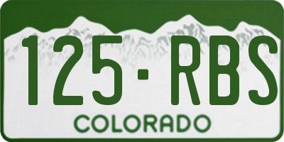 CO license plate 125RBS