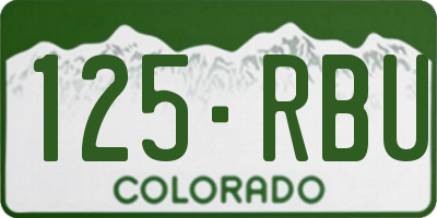 CO license plate 125RBU
