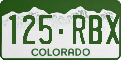 CO license plate 125RBX