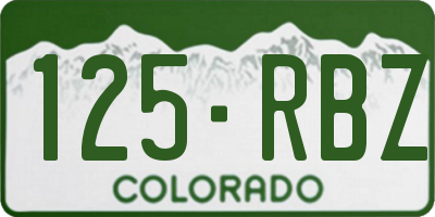 CO license plate 125RBZ