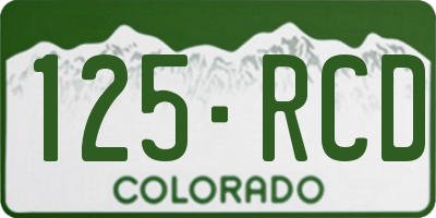 CO license plate 125RCD