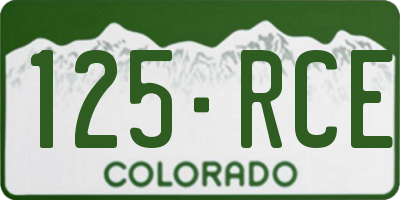 CO license plate 125RCE