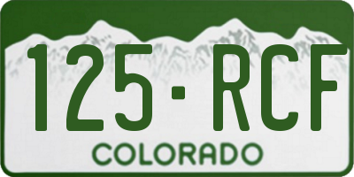 CO license plate 125RCF