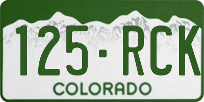 CO license plate 125RCK
