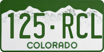 CO license plate 125RCL