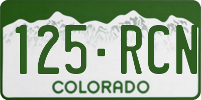 CO license plate 125RCN