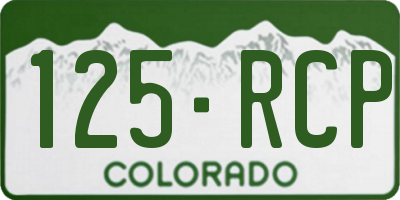 CO license plate 125RCP