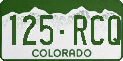 CO license plate 125RCQ