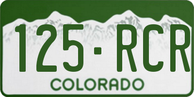 CO license plate 125RCR