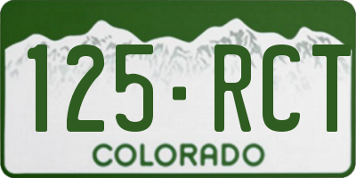 CO license plate 125RCT