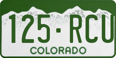 CO license plate 125RCU