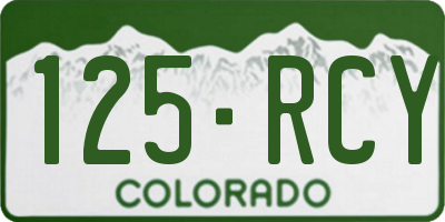 CO license plate 125RCY