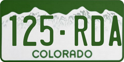 CO license plate 125RDA