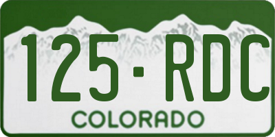 CO license plate 125RDC