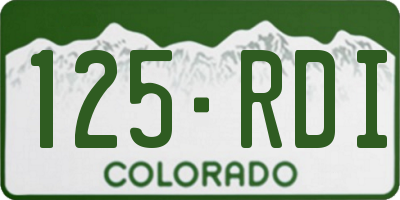 CO license plate 125RDI