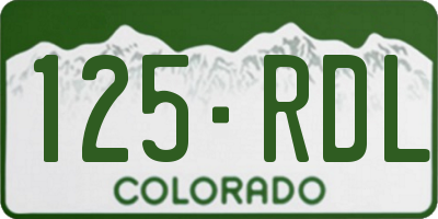 CO license plate 125RDL