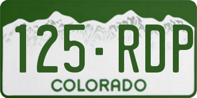 CO license plate 125RDP