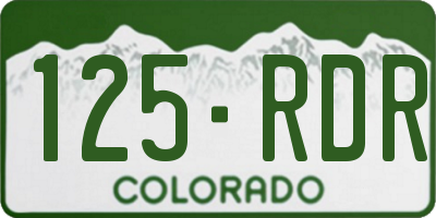 CO license plate 125RDR